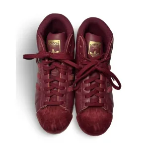 Youth Size 4 Burgundy High Top Adidas Superstar Suede