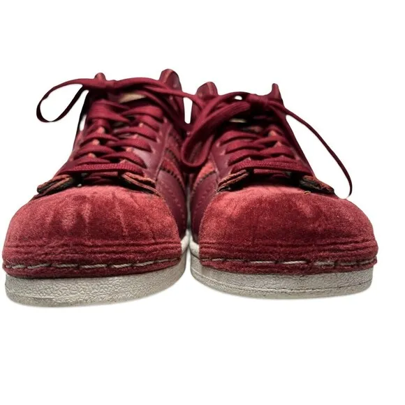 Youth Size 4 Burgundy High Top Adidas Superstar Suede
