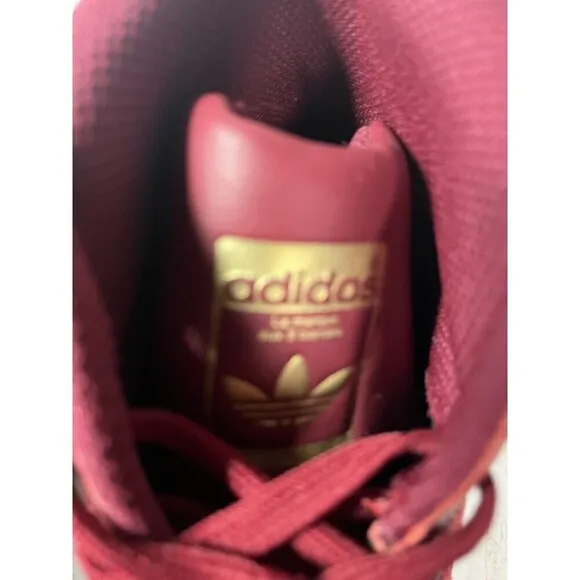 Youth Size 4 Burgundy High Top Adidas Superstar Suede