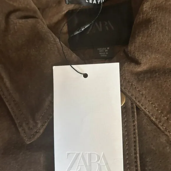 Zara suede leather bomber jacket