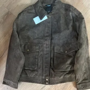 Zara suede leather bomber jacket